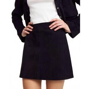 NEW BY MALENE BIRGER nola suede mini skirt in black